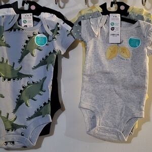 Carter's Blue and Gray Dinosaur Bodysuits